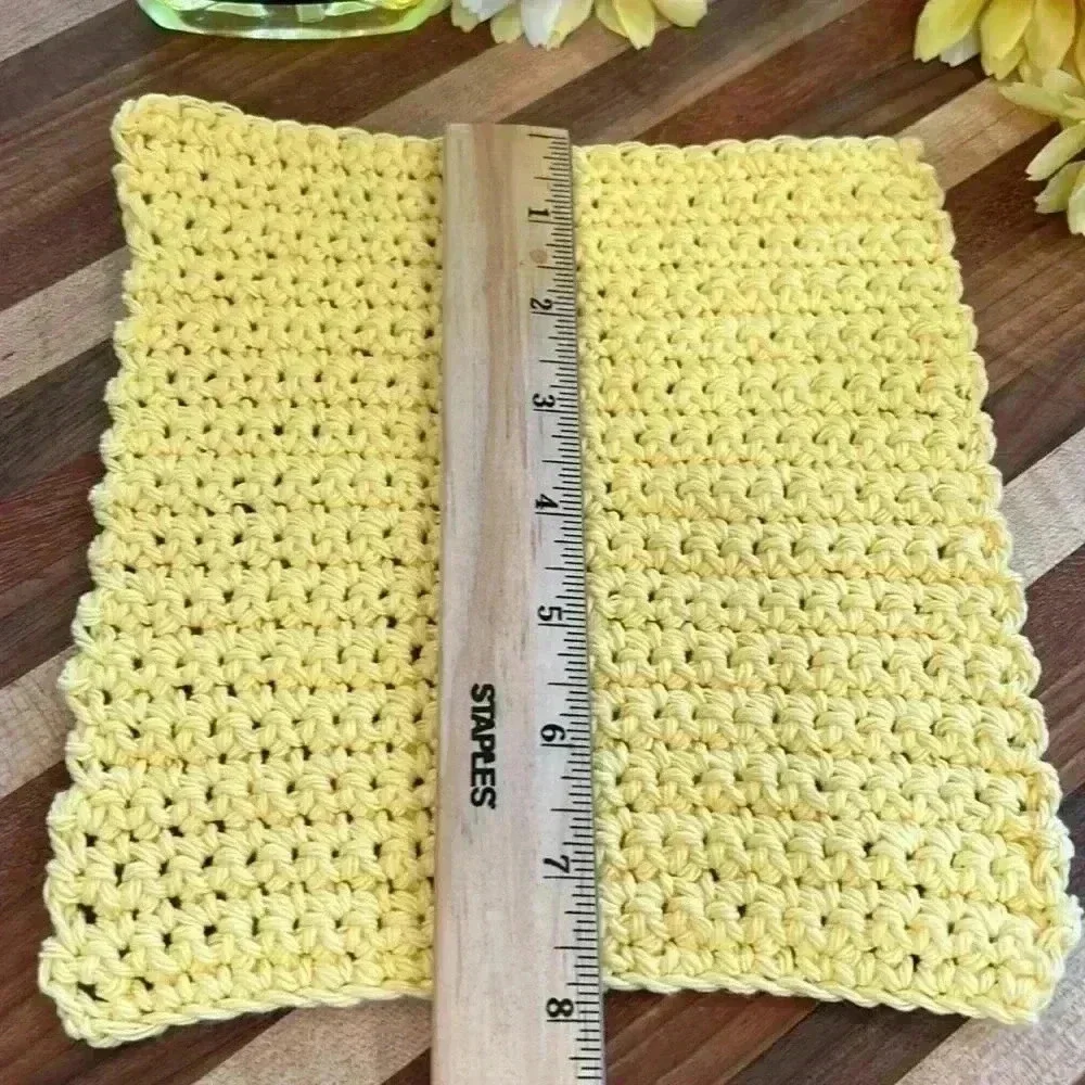 100% Cotton Hand Crocheted Washcloth/Dishcloth - Set of 3